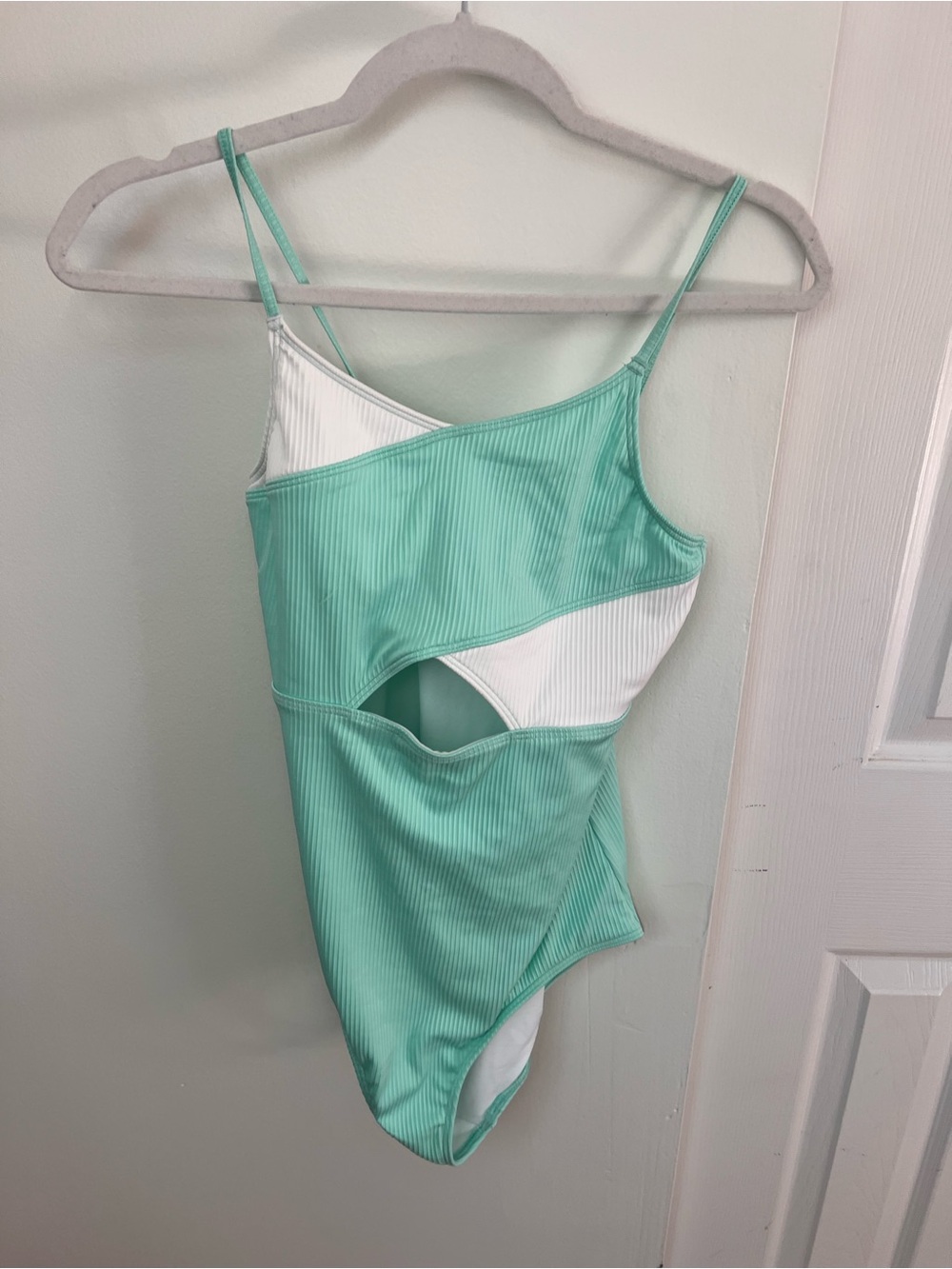 abercrombie kids Mint Green and White Cutout One-Piece